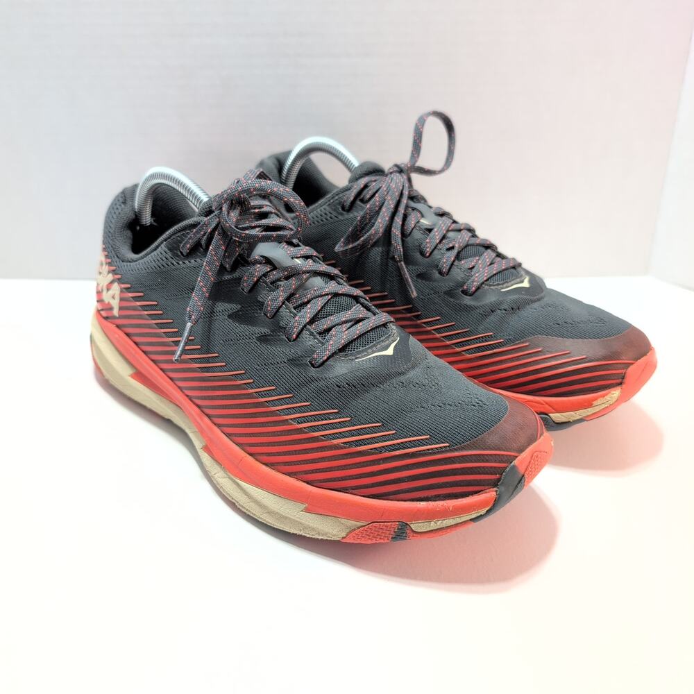 Hoka Charcoal and Crimson Athletic Shoes